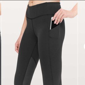 Lululemon Size 2 22"Pace Rival Black Ankle Legging with‎ Side Pockets X10416